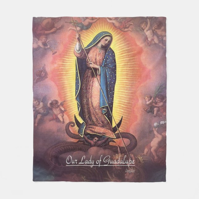 Unsere Lady von Guadalupe Rev12 Fleecedecke (Vorderseite)