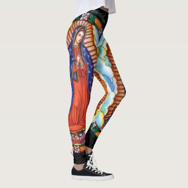 Unsere Lady von Guadalupe Schöne Frauen XS zu XL Leggings (Rechts)