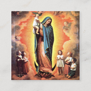 Unsere Lady von Guadalupe Schutzfrau des Ungeboren Quadratische Visitenkarte