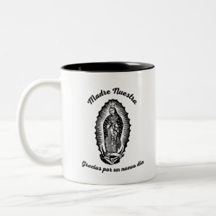 Unsere Lady von Guadalupe Tasse, Schwarz und Weiß Zweifarbige Tasse