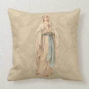 Unsere Lady von Lourdes Angels katholisches Gebet Kissen