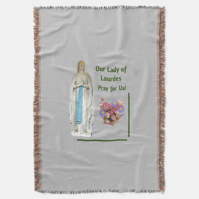 Unsere Lady von Lourdes Decke (Vorderseite Vertikal)