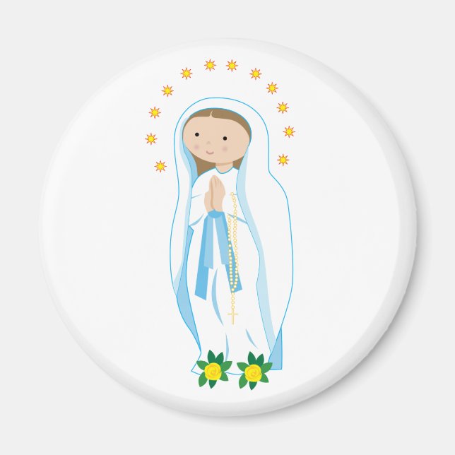 Unsere Lady von Lourdes Magnet (Vorne)