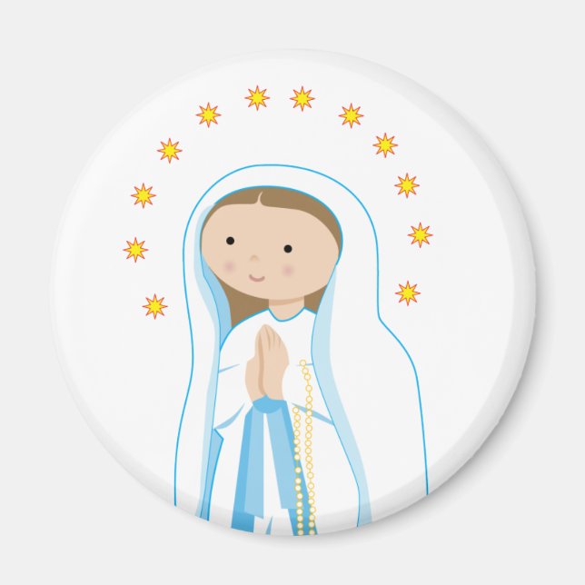 Unsere Lady von Lourdes Magnet (Vorne)