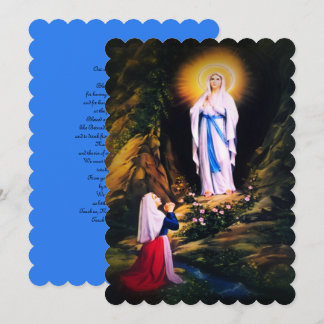 Unsere Lady von Lourdes mit dem Gebet Einladung