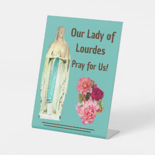 Unsere Lady von Lourdes Sockelschild