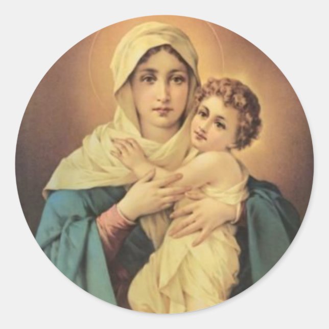 Unsere Lady von Schoenstatt Jungfrau Mary Jesus Runder Aufkleber (Vorderseite)