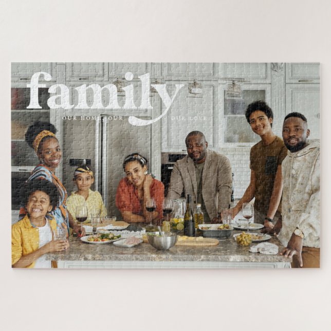 Unsere Liebe | Familienname Foto Jigsaw Puzzle (Horizontal)