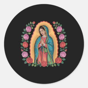 Unsere Liebe Frau De Guadalupe Sant Maria Rückseit Runder Aufkleber