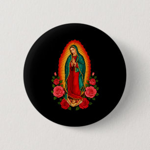 Unsere Liebe Frau Virgen De Guadalupe Heilige Jung Button