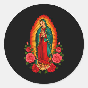 Unsere Liebe Frau Virgen De Guadalupe Heilige Jung Runder Aufkleber