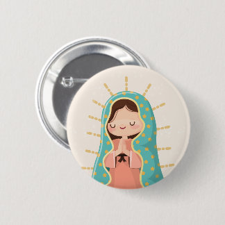 Unsere Liebe Frau von Guadalupe Kawaii Stil Button