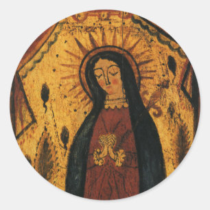 Unsere Liebe Frau von Guadalupe von Pedro Antonio Runder Aufkleber