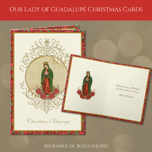 Unsere Liebe Frau von Guadalupe Weihnachts-Poinset Feiertagskarte