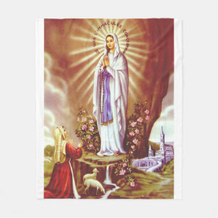 Unsere Liebe Frau von Lourdes Fleecedecke