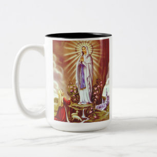 Unsere Liebe Frau von Lourdes Zweifarbige Tasse