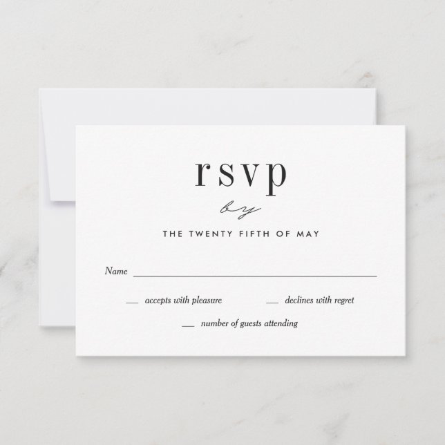 Unsere Liebe Hochzeit RSVP Card bestellbare Farbe Dankeskarte (Vorderseite)