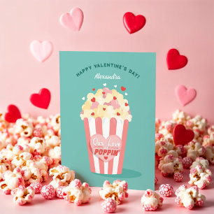 Unsere Liebe ist es, die Niedliche Popcorn Valenti Feiertagskarte