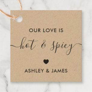Unsere Liebe ist Heiß und Würzig Hochzeit Geschenkanhänger