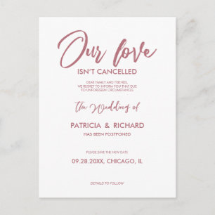 Unsere Liebe ist nicht abgesagt Hochzeitspause Postkarte