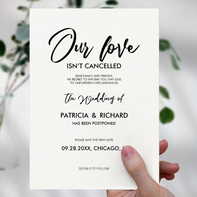 Unsere Liebe ist nicht abgesagt Hochzeitspause Postkarte (Von Creator hochgeladen)