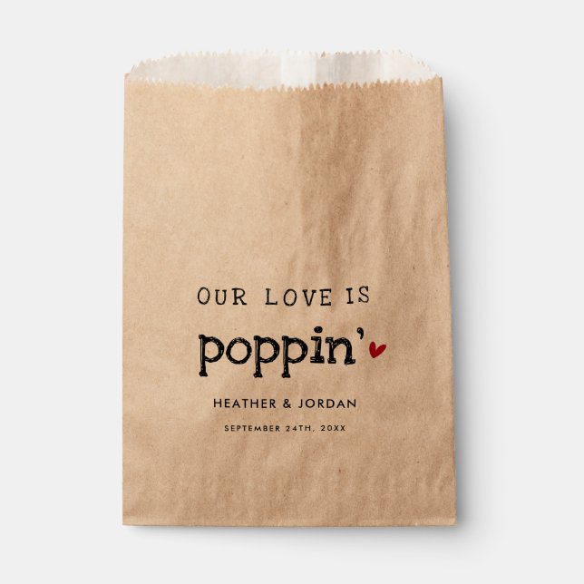 Unsere Liebe ist Poppin' Hochzeitsnadel Geschenktütchen (Vorderseite)