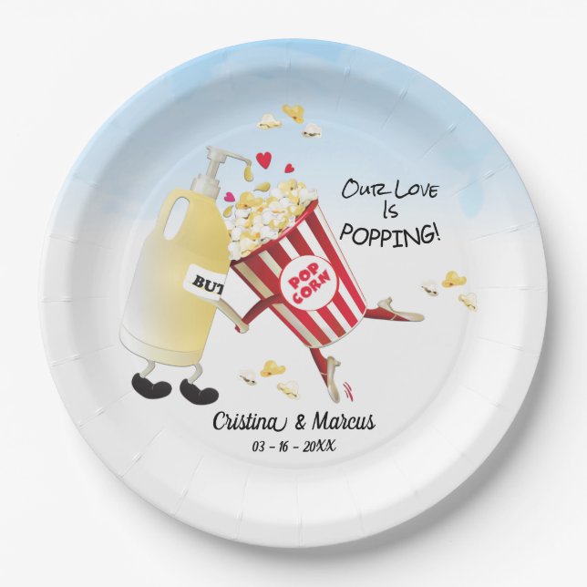 Unsere Liebe ist Poppin Popcorn Pappteller (Vorderseite)