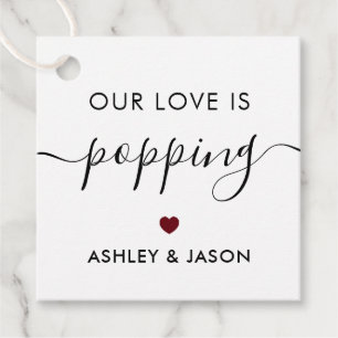 Unsere Liebe ist Poppping, Popcorn Tag, Gastgesche Geschenkanhänger