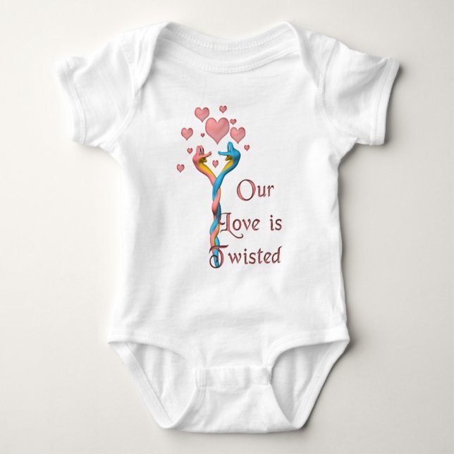 Unsere Liebe ist verdreht Baby Strampler (Vorderseite)