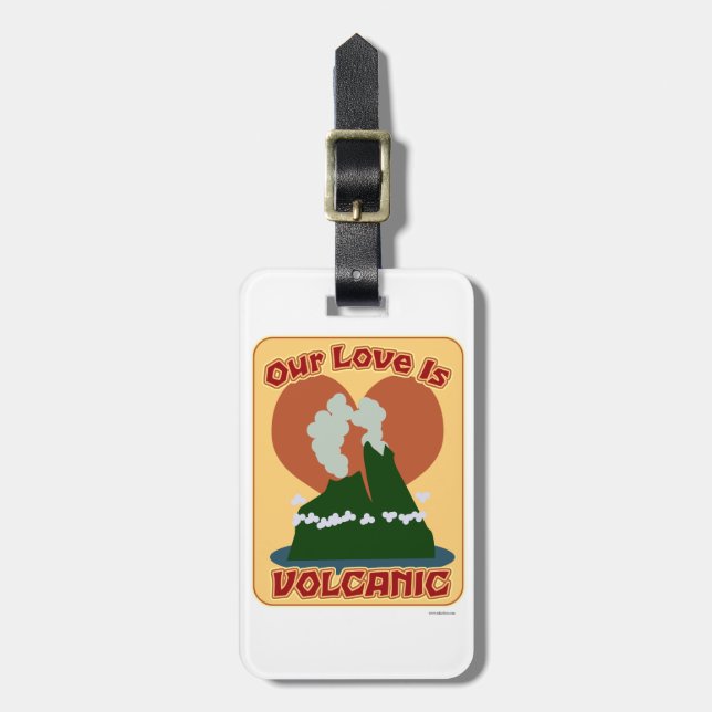 Unsere Liebe ist vulkanisch Gepäckanhänger (Vorderseite vertikal)