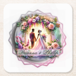 Unsere Liebe leuchtet so hell wie die Mondhochzeit Rechteckiger Pappuntersetzer