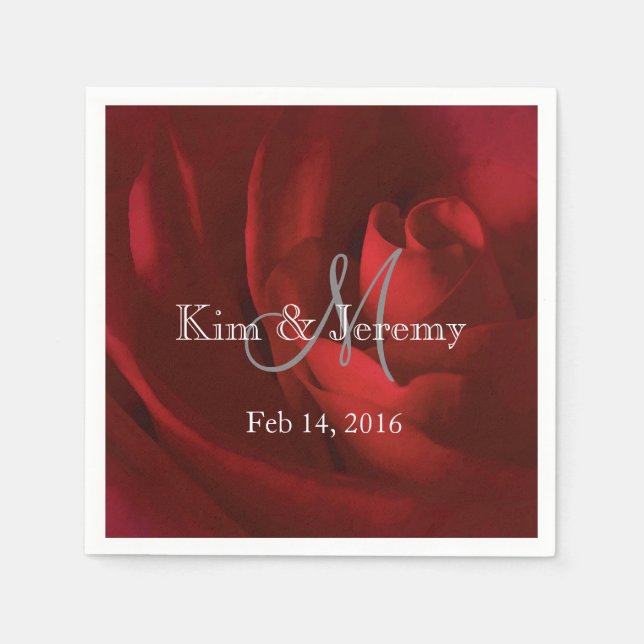 Unsere Liebe Romantische Hochzeit Personalisiert Serviette (Vorderseite)