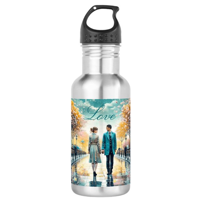 Unsere Liebe Story ist mein Favorit Edelstahlflasche (Vorderseite)