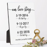 Unsere Liebe Story Special Dates Timeline Wedding  Fotoplatte<br><div class="desc">Unsere Liebe Story Special Dates Timeline Wedding Sign</div>