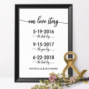 Unsere Liebe Story Special Dates Timeline Wedding  Poster