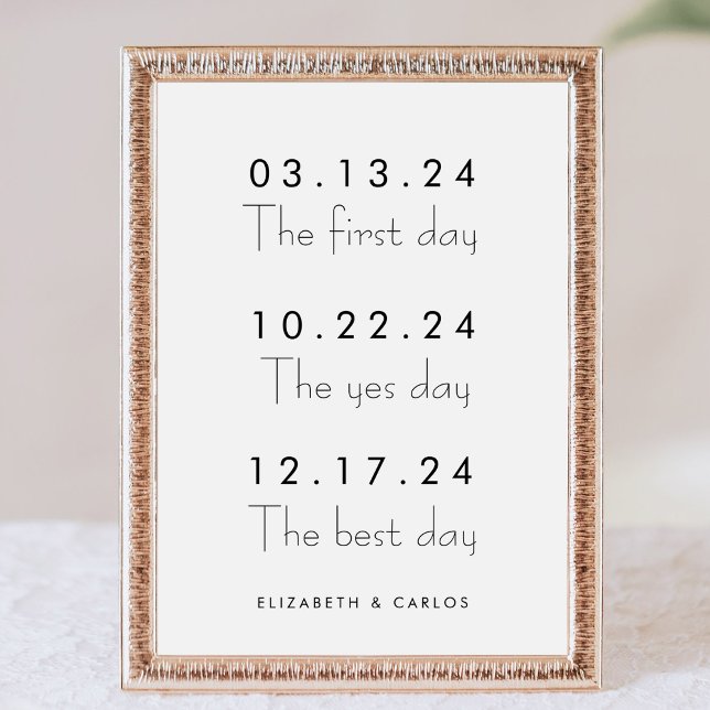 Unsere Liebe Story Special Dates Timeline Wedding  Poster (Von Creator hochgeladen)