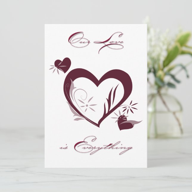 unsere Liebe Valentine Card Dankeskarte (Stehend Vorderseite)