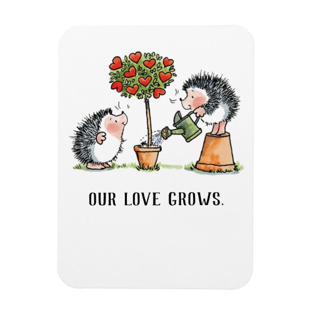 Unsere Liebe wächst Igel Magnet (Vertikal)