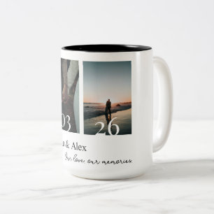 Unsere Liebesgeschichte Benutzerdefiniertes Datum Zweifarbige Tasse