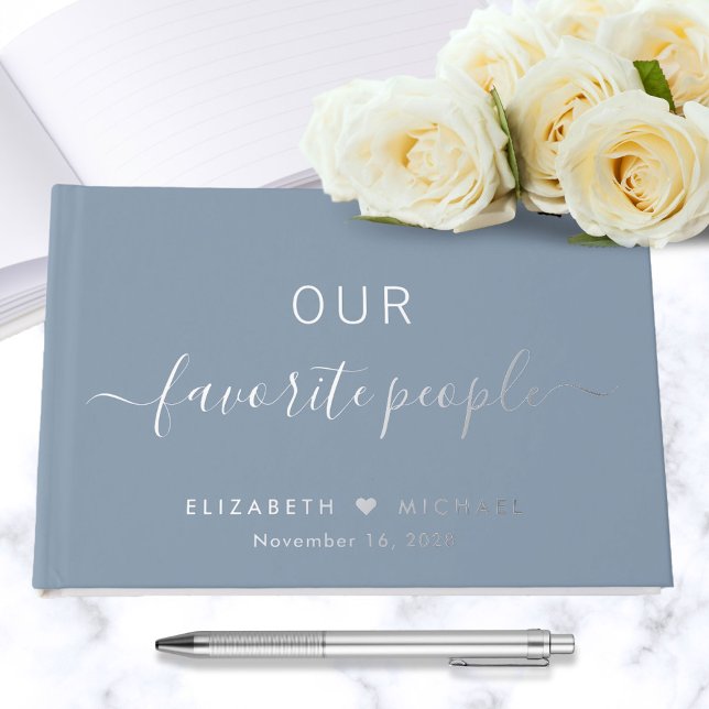 Unsere Lieblings-Leute Dusty Blue Foto Hochzeit Gästebuch (Von Creator hochgeladen)