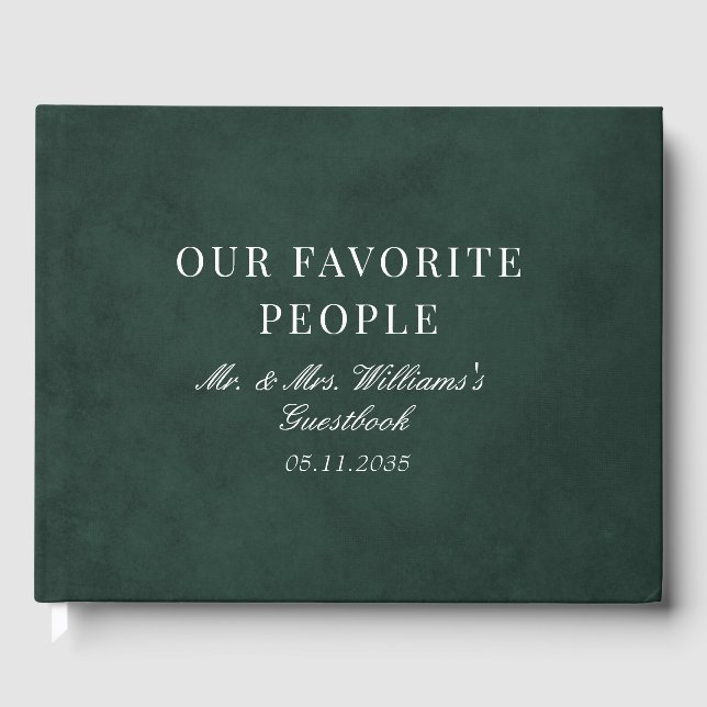 Unsere Lieblings-Leute Forest Green Wedding Gästebuch (Vorderseite)
