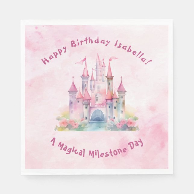 Unsere LIttle Prinzessin dreht sich einen Geburtst Serviette (Vorderseite)