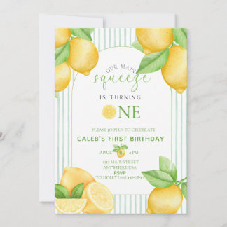 Unsere Main Squeeze Lemon 1. Geburtstagseinladung Einladung