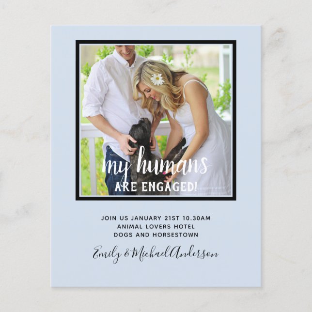 Unsere Menschen sind Verlobtes FOTO Hochzeit Flyer (Vorne)