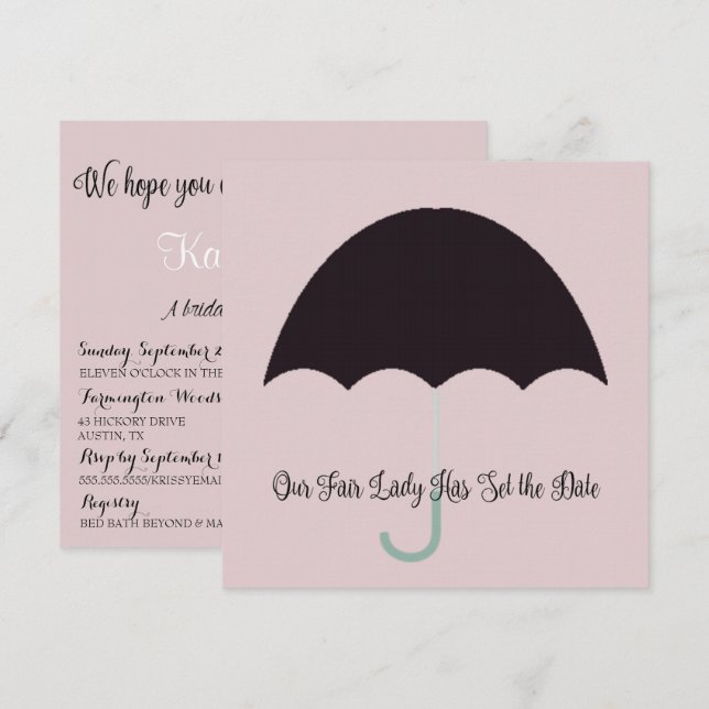 Unsere Messe Lady Bridal Luncheon Dusche Einladung (Vorne/Hinten)