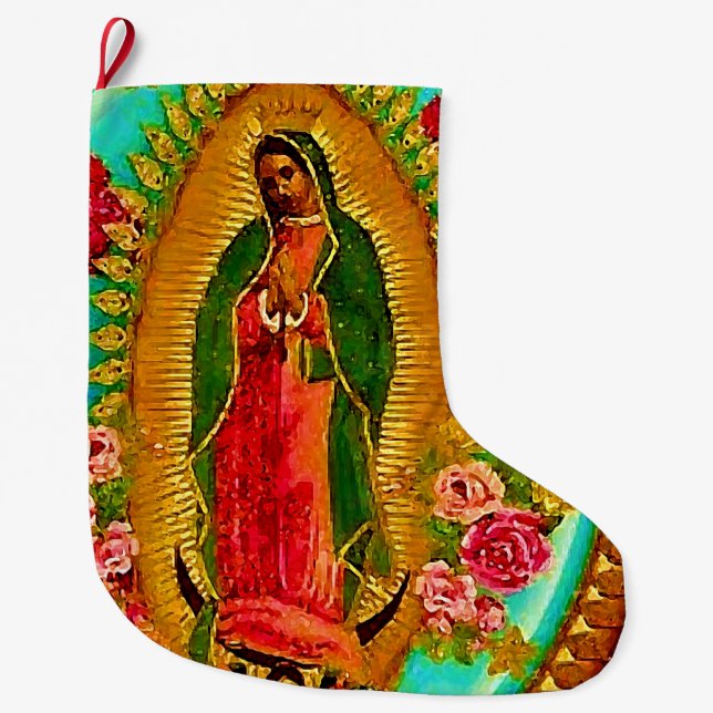 Unsere mexikanische Heilig-Jungfrau Mary Großer Weihnachtsstrumpf (Vorderseite)