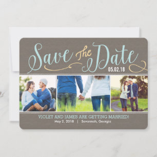 Unsere Momente Save The Date Karte - Blau