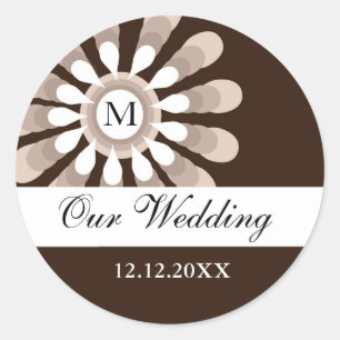 Unsere Monogramm-Sticker für Hochzeiten(8)Moderne  Runder Aufkleber