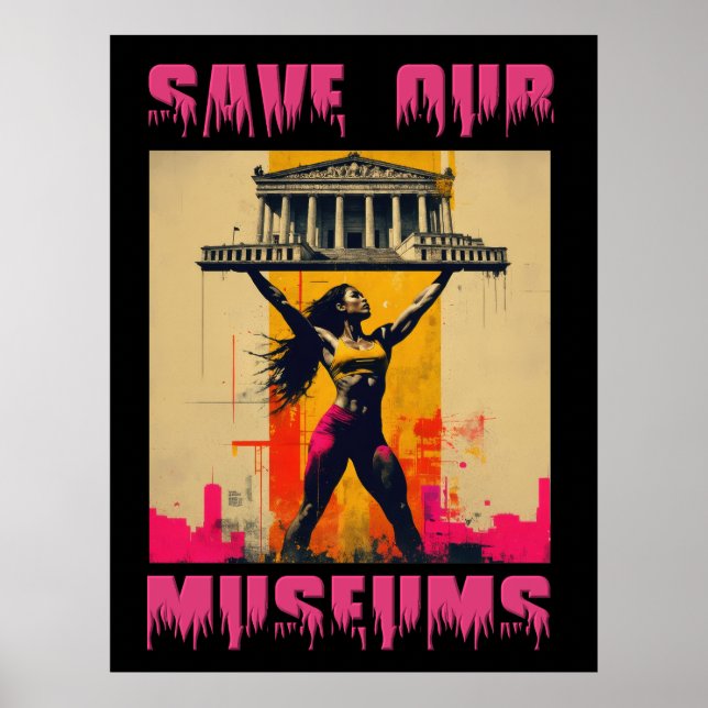 Unsere Museen Grosses Poster gerettet - Archivdruc (Vorne)