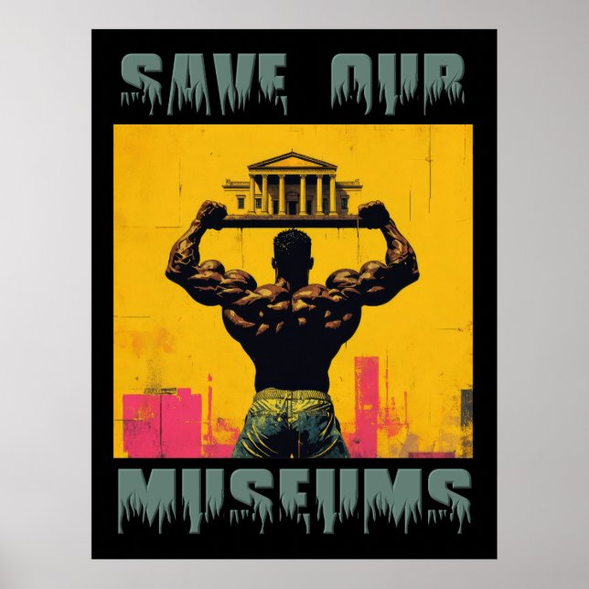Unsere Museen Grosses Poster gerettet - Archivdruc (Vorne)